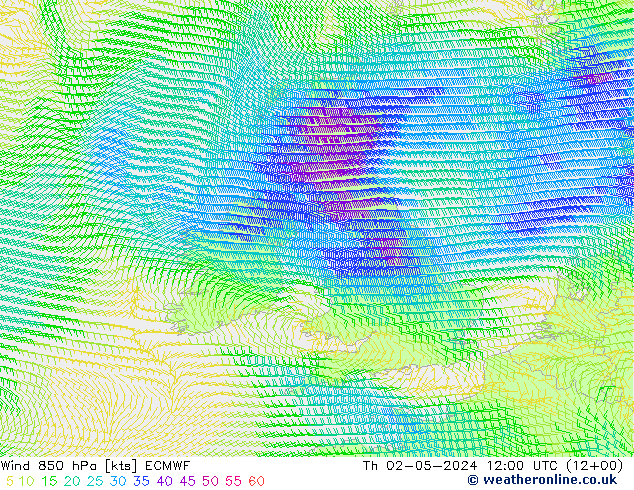 Wind 850 hPa ECMWF Th 02.05.2024 12 UTC