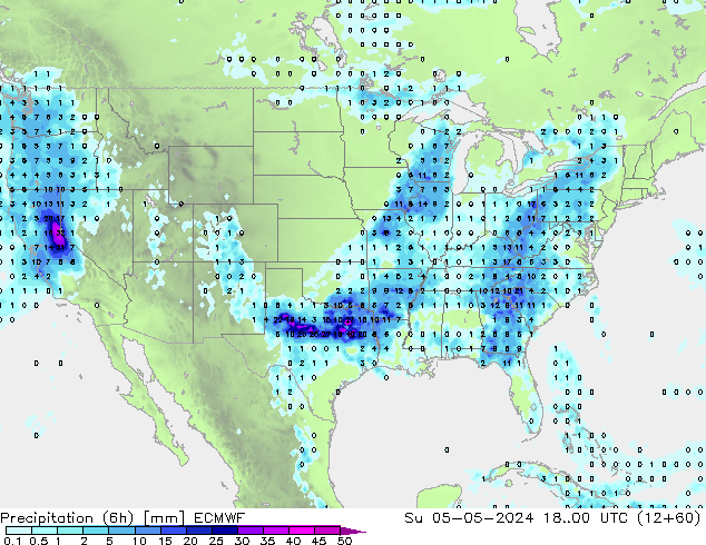 Z500/Rain (+SLP)/Z850 ECMWF Вс 05.05.2024 00 UTC