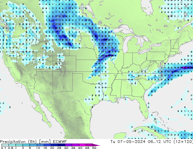 Z500/Rain (+SLP)/Z850 ECMWF Di 07.05.2024 12 UTC