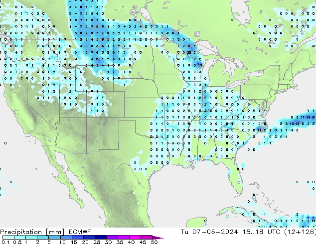 precipitação ECMWF Ter 07.05.2024 18 UTC