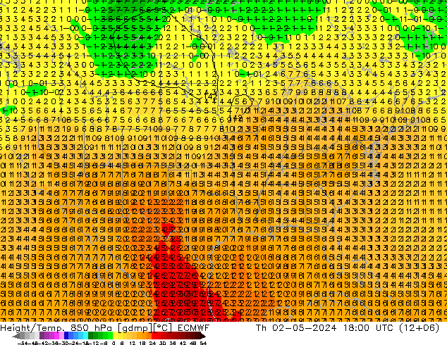 Z500/Rain (+SLP)/Z850 ECMWF Th 02.05.2024 18 UTC