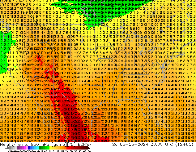 Z500/Rain (+SLP)/Z850 ECMWF Вс 05.05.2024 00 UTC