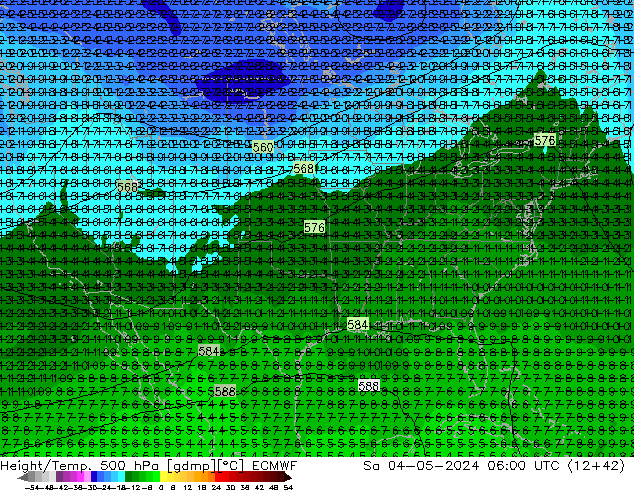 Z500/Rain (+SLP)/Z850 ECMWF so. 04.05.2024 06 UTC