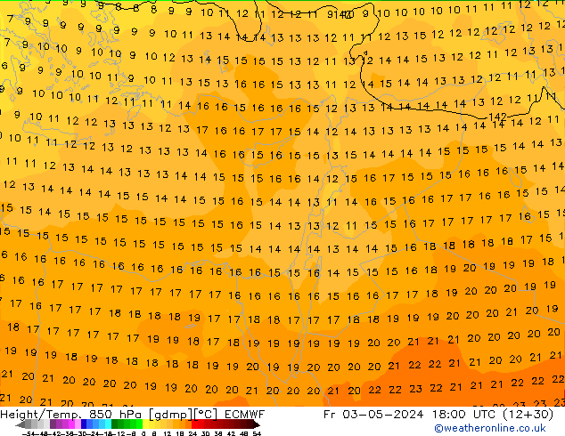 Z500/Rain (+SLP)/Z850 ECMWF ven 03.05.2024 18 UTC