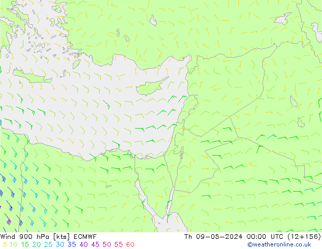 Wind 900 hPa ECMWF Th 09.05.2024 00 UTC