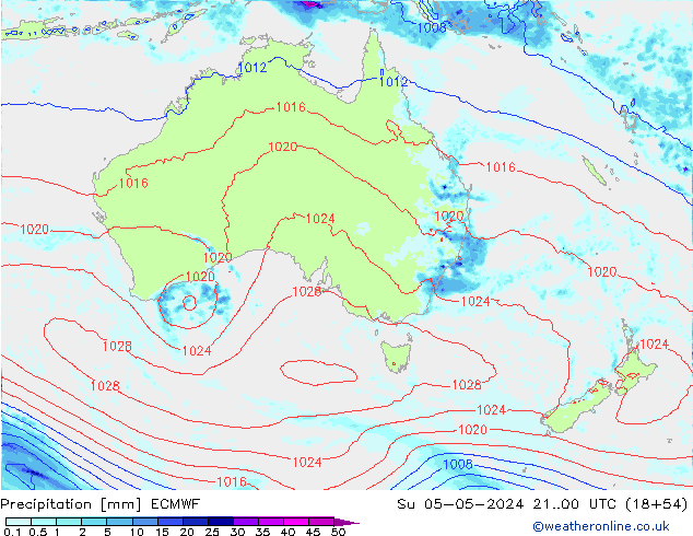 Precipitation ECMWF Su 05.05.2024 00 UTC