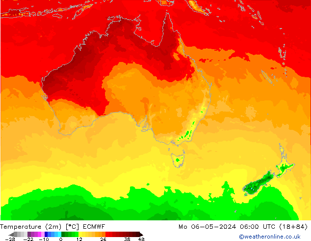 Temperature (2m) ECMWF Mo 06.05.2024 06 UTC