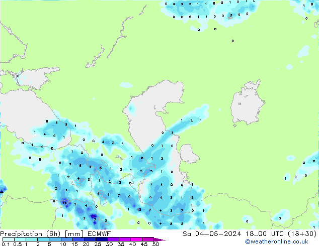 Z500/Rain (+SLP)/Z850 ECMWF sam 04.05.2024 00 UTC