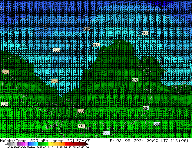 Z500/Rain (+SLP)/Z850 ECMWF 星期五 03.05.2024 00 UTC