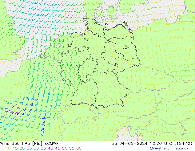 Wind 950 hPa ECMWF Sa 04.05.2024 12 UTC