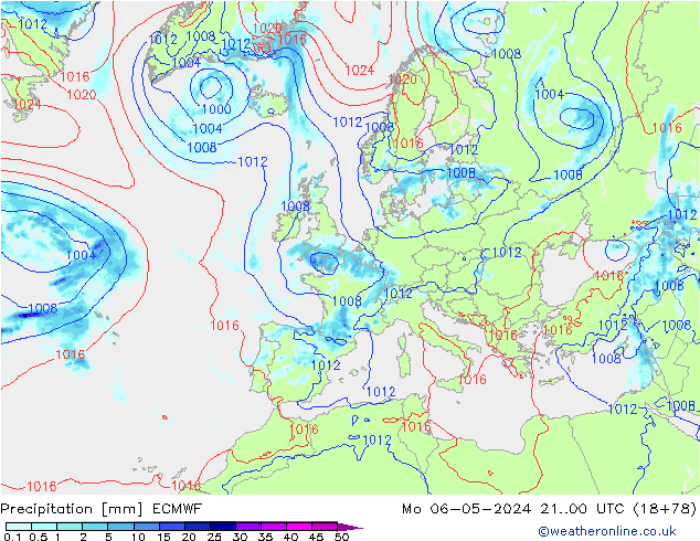 Niederschlag ECMWF Mo 06.05.2024 00 UTC
