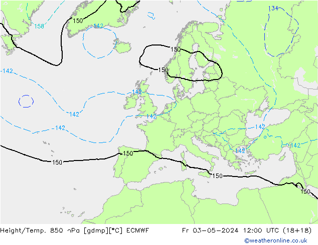 Z500/Regen(+SLP)/Z850 ECMWF vr 03.05.2024 12 UTC