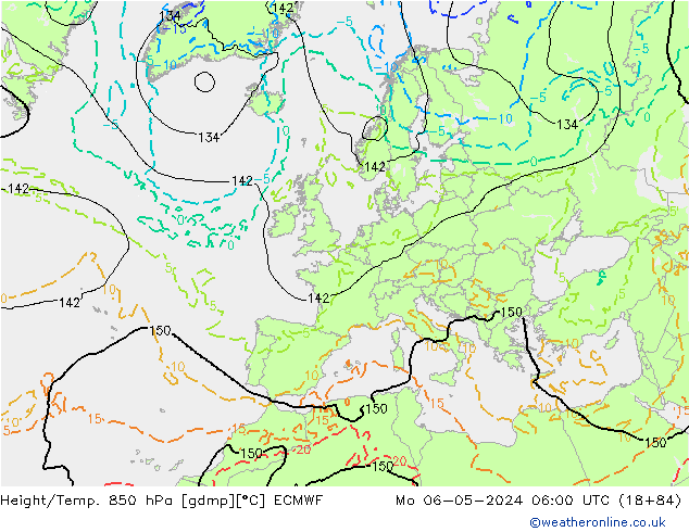 Z500/Rain (+SLP)/Z850 ECMWF пн 06.05.2024 06 UTC