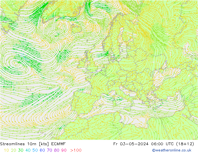 Stromlinien 10m ECMWF Fr 03.05.2024 06 UTC