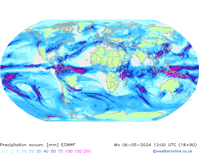 Precipitation accum. ECMWF Mo 06.05.2024 12 UTC