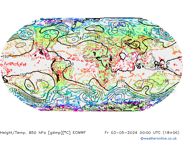 Z500/Rain (+SLP)/Z850 ECMWF Pá 03.05.2024 00 UTC