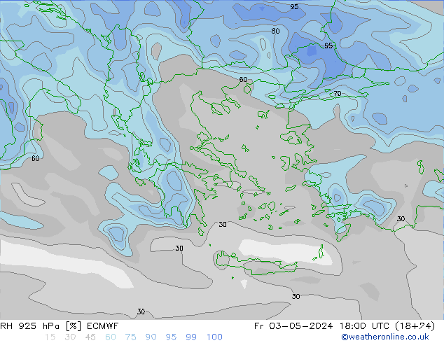 RH 925 hPa ECMWF Fr 03.05.2024 18 UTC