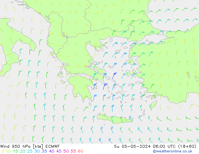 Wind 950 hPa ECMWF So 05.05.2024 06 UTC