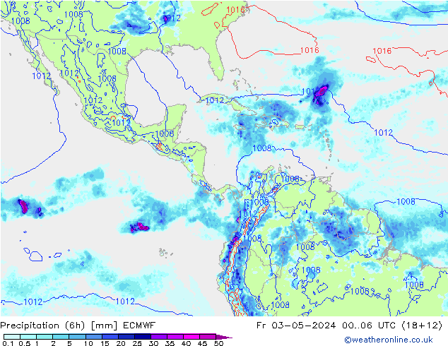 Z500/Regen(+SLP)/Z850 ECMWF vr 03.05.2024 06 UTC