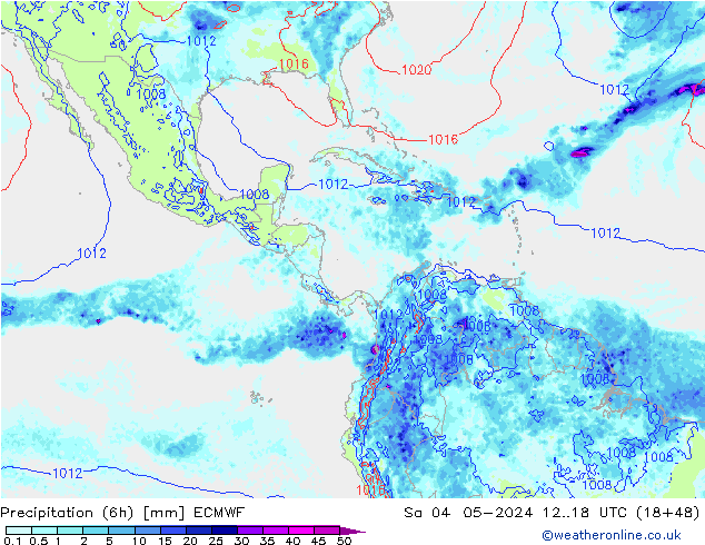 Z500/Regen(+SLP)/Z850 ECMWF za 04.05.2024 18 UTC