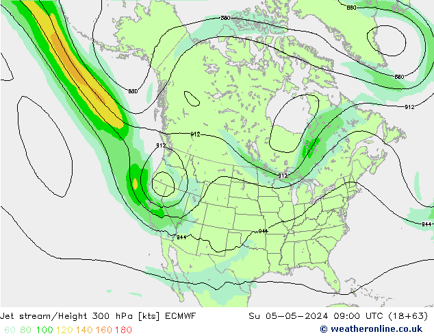 Corriente en chorro ECMWF dom 05.05.2024 09 UTC