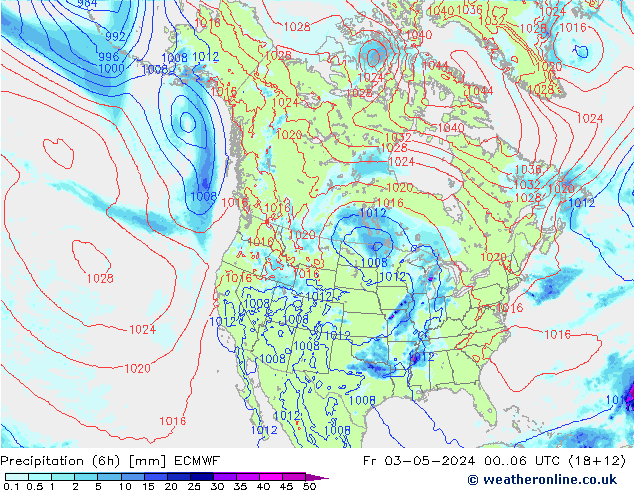 Z500/Rain (+SLP)/Z850 ECMWF ven 03.05.2024 06 UTC