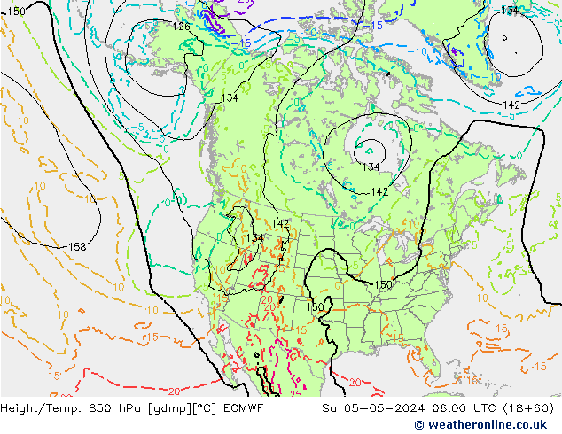 Z500/Rain (+SLP)/Z850 ECMWF Su 05.05.2024 06 UTC