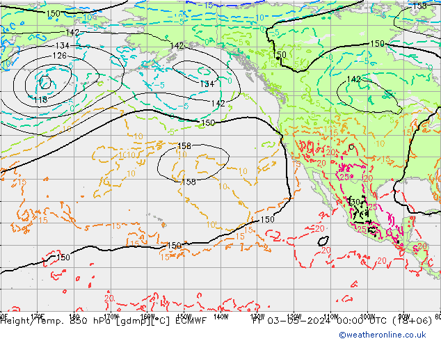 Z500/Rain (+SLP)/Z850 ECMWF  03.05.2024 00 UTC