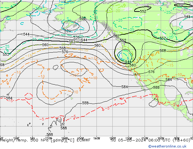 Z500/Rain (+SLP)/Z850 ECMWF dom 05.05.2024 06 UTC