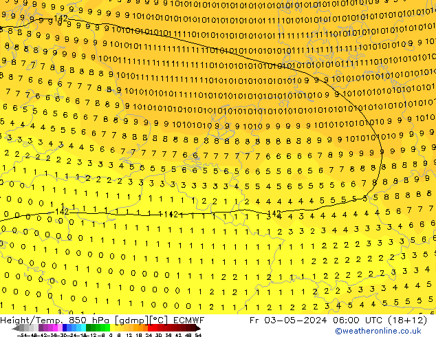 Z500/Rain (+SLP)/Z850 ECMWF Fr 03.05.2024 06 UTC