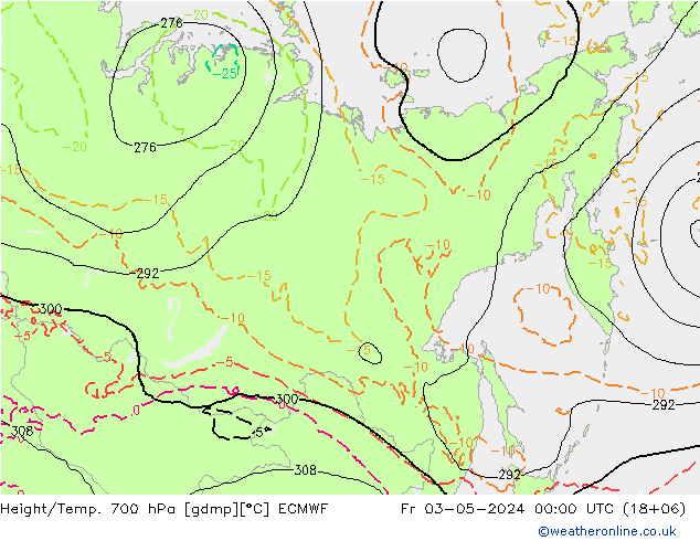 Height/Temp. 700 hPa ECMWF  03.05.2024 00 UTC