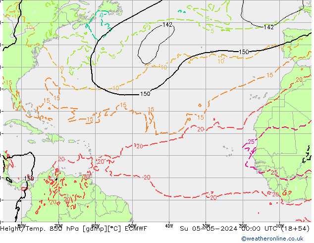 Z500/Rain (+SLP)/Z850 ECMWF Ne 05.05.2024 00 UTC