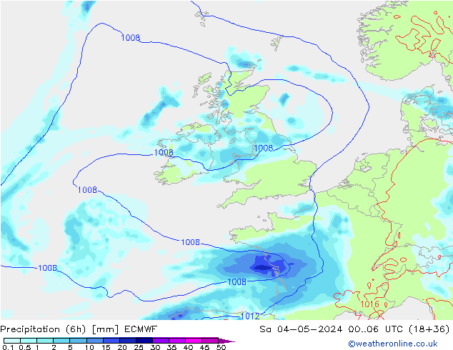 Z500/Regen(+SLP)/Z850 ECMWF za 04.05.2024 06 UTC