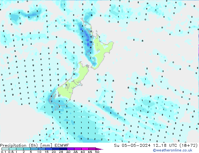 Z500/Rain (+SLP)/Z850 ECMWF dom 05.05.2024 18 UTC