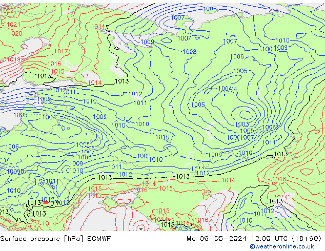 приземное давление ECMWF пн 06.05.2024 12 UTC