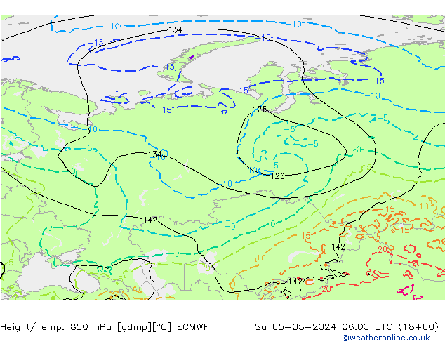 Z500/Rain (+SLP)/Z850 ECMWF dom 05.05.2024 06 UTC