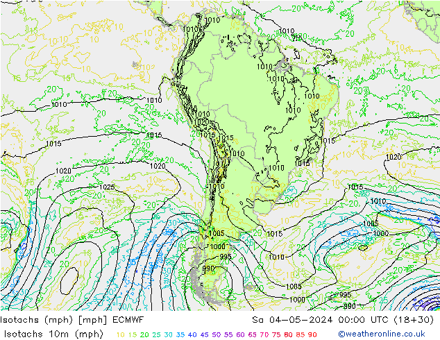 Isotachs (mph) ECMWF Sa 04.05.2024 00 UTC