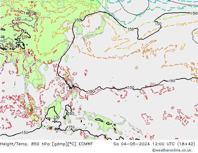 Z500/Rain (+SLP)/Z850 ECMWF Sa 04.05.2024 12 UTC