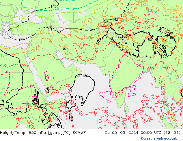 Z500/Regen(+SLP)/Z850 ECMWF zo 05.05.2024 00 UTC