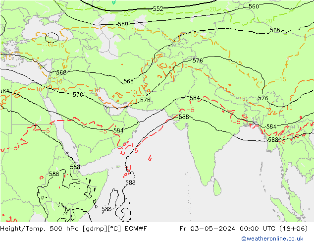 Z500/Rain (+SLP)/Z850 ECMWF 星期五 03.05.2024 00 UTC