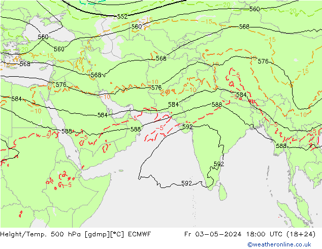Z500/Rain (+SLP)/Z850 ECMWF ven 03.05.2024 18 UTC