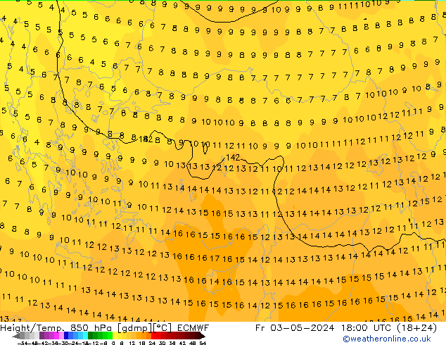 Z500/Rain (+SLP)/Z850 ECMWF Fr 03.05.2024 18 UTC