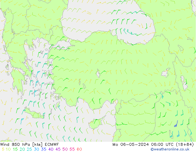 Wind 850 hPa ECMWF ma 06.05.2024 06 UTC