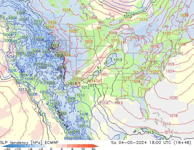 тенденция давления ECMWF сб 04.05.2024 18 UTC