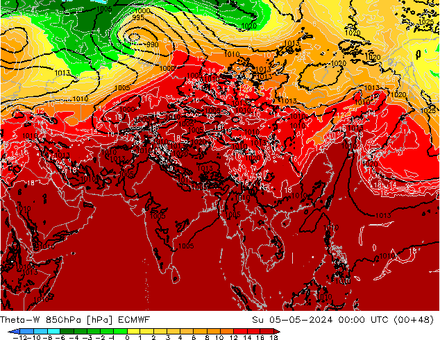 Theta-W 850hPa ECMWF So 05.05.2024 00 UTC