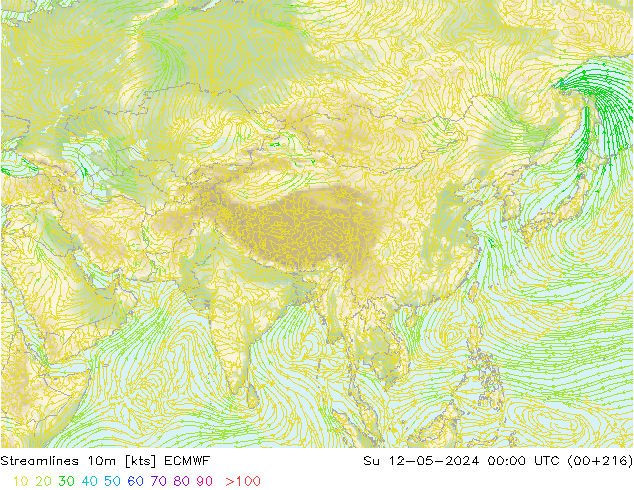 Ligne de courant 10m ECMWF dim 12.05.2024 00 UTC