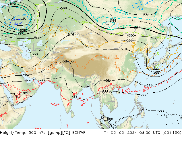 Z500/Yağmur (+YB)/Z850 ECMWF Per 09.05.2024 06 UTC