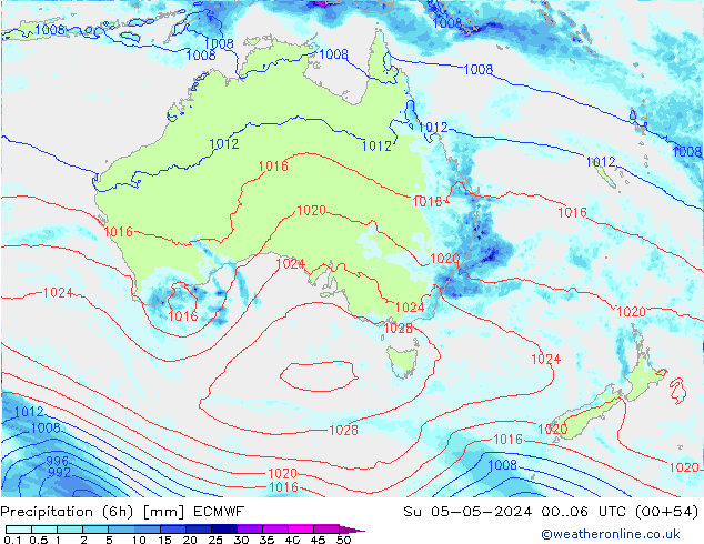 Z500/Rain (+SLP)/Z850 ECMWF Su 05.05.2024 06 UTC