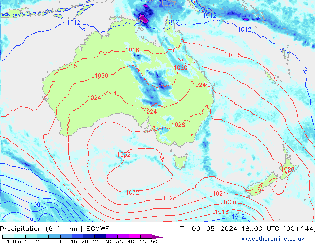 Z500/Rain (+SLP)/Z850 ECMWF Do 09.05.2024 00 UTC