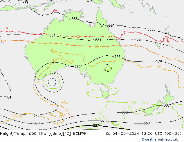 Z500/Rain (+SLP)/Z850 ECMWF Sa 04.05.2024 12 UTC